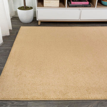 Haze Solid Low-pile Area Rug Mustard